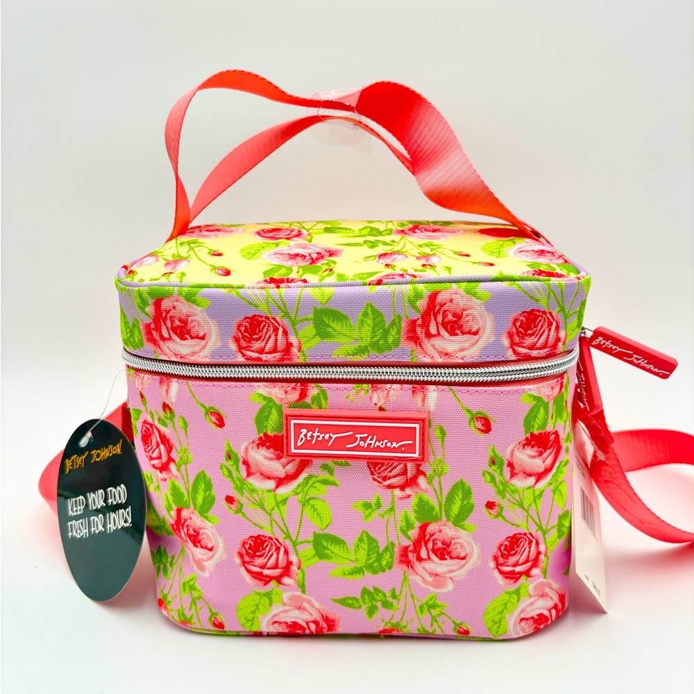 Betsey‎ Johnson Insulated Floral Multi Color Lunch Bag Cooler NWT